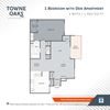 1 Bedroom - 1062 Floor Plan 1 Bedroom - 1062 Floor Plan at Towne Oaks Apartments, Arkansas